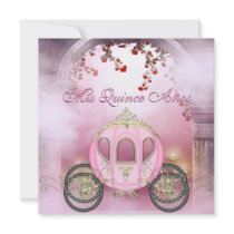 Pink Princess Carriage Enchanted Quinceanera