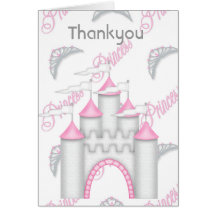 PINK PRINCESS CASTLE THANK YOU CARD BY MUMSBUBSNGR