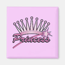 Pink Princess Crown Fridge Magnets