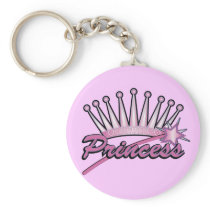 Pink Princess Crown Keychains