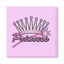 Pink Princess Crown Fridge Magnets