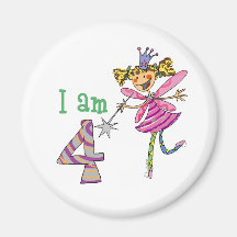 Pink princess fairy (age 4) magnet