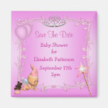 Pink Princess Fairy Baby Shower Save The Date Refrigerator Magnets