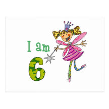 Pink princess fairy post card