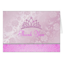 Pink Princess Floral Thank You Card