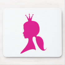 Pink princess profile mouse pad