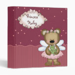 Pink Princess Teddy Bear Binder