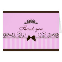 Pink Princess Thank You Card
