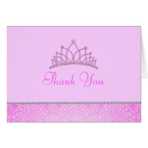 Pink Princess Thank You Card