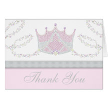 Pink Princess Thank You Cards