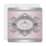 Pink Princess Tiara Princess Baby Girl Shower invitations