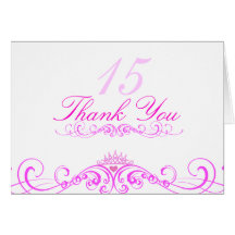 Pink Princess Tiara Thank You Card