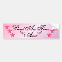 Pink & Proud Air Force Aunt Bumper Sticker