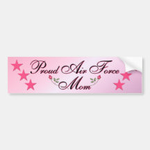 Pink & Proud Air Force Mom Bumper Stickers