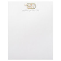 Pink Proud Army Wife Personalized Letterhead