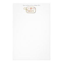 Pink Proud Army Wife Personalized Stationery