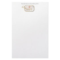 Pink Proud Army Wife Personalized Stationery