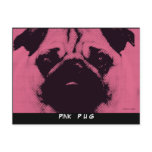 Pink Pug Dog Postcard ~ Pooch Pop Art