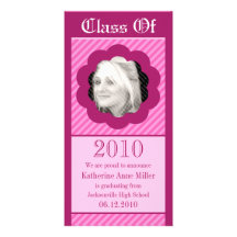 Pink Punk Cookie Cut Out Graduation Photo Card