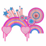 Pink Punk Rainbow Stars and Spirals photo sculptures