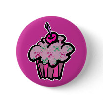 pink punk skull crossbones cupcake