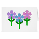 Pink Purple and Blue Flowers Card