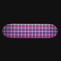 Pink Purple Blue Plaid skateboards