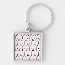 Pink & Purple Eiffel Tower pattern Keychain