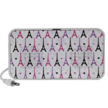 Pink & Purple Eiffel Tower pattern Speaker System