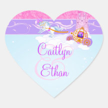 Pink, Purple Fairy Tale Wedding Favor Sticker