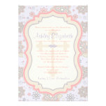 Pink Purple Floral First Communion Invitation