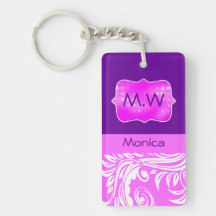 Pink purple girls name monogram