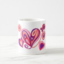 Pink Purple Love Hearts Mug