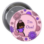 Pink & Purple Princess Birthday Button