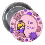 Pink & Purple Princess Birthday Button