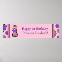 Pink & Purple Princess Birthday Custom Poster