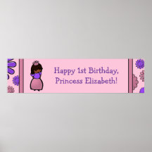 Pink & Purple Princess Birthday Custom Poster