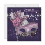 Pink Purple Sweet 16 Masquerade Party Personalized Invitation