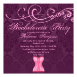 Pink/Purple Swirl & Corset Bachelorette Invite