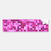 Pink Purple Tiled Mosaic Squares Pattern Bumper Sticker