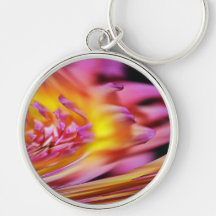 Pink Purple Violet Yellow Abstract Wave Design Keychain
