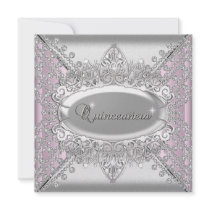Pink Quinceanera 15 Birthday Party White Diamonds Custom Invites