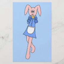 Pink Rabbit Carrying a Cupcake. Full Color Flyer