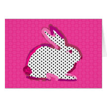 'pink rabbit' digital painting card