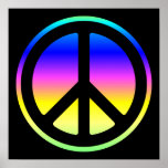 Pink Rainbow Peace Symbol Poster posters