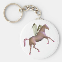Pink Rearing Pegasus Keychain