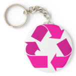 pink recycle symbol keychains
