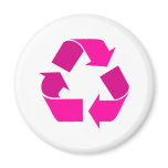 pink recycle symbol magnets