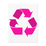 pink recycle symbol postcards