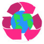 pink recycle symbol sticker